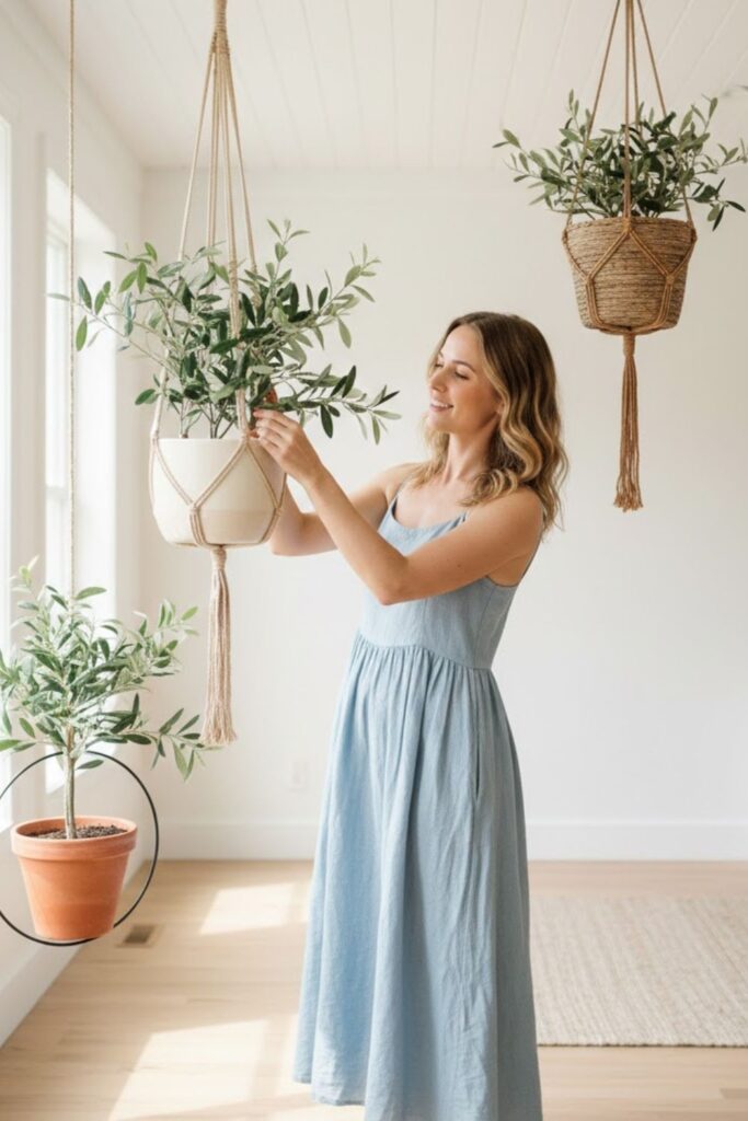 10. Hanging Olive Plant Installations