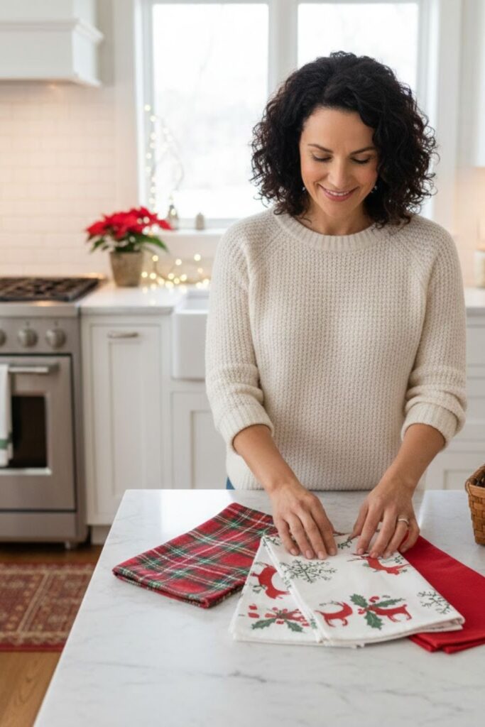 10. Incorporate Holiday Towels and Textiles