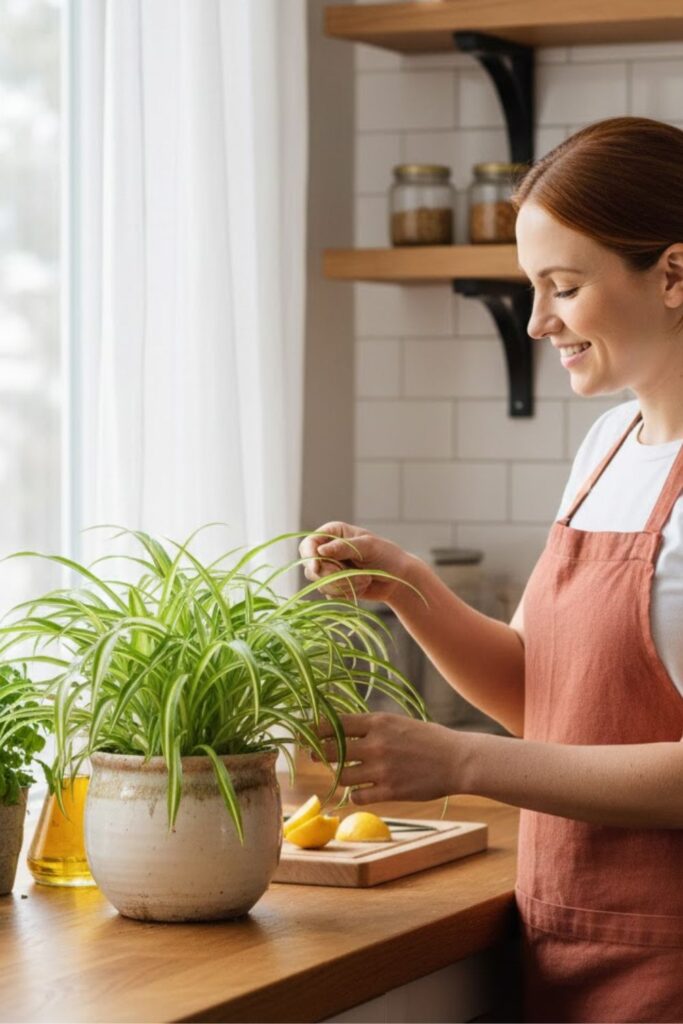 10. Kitchen Spider Plant Freshness Corner
