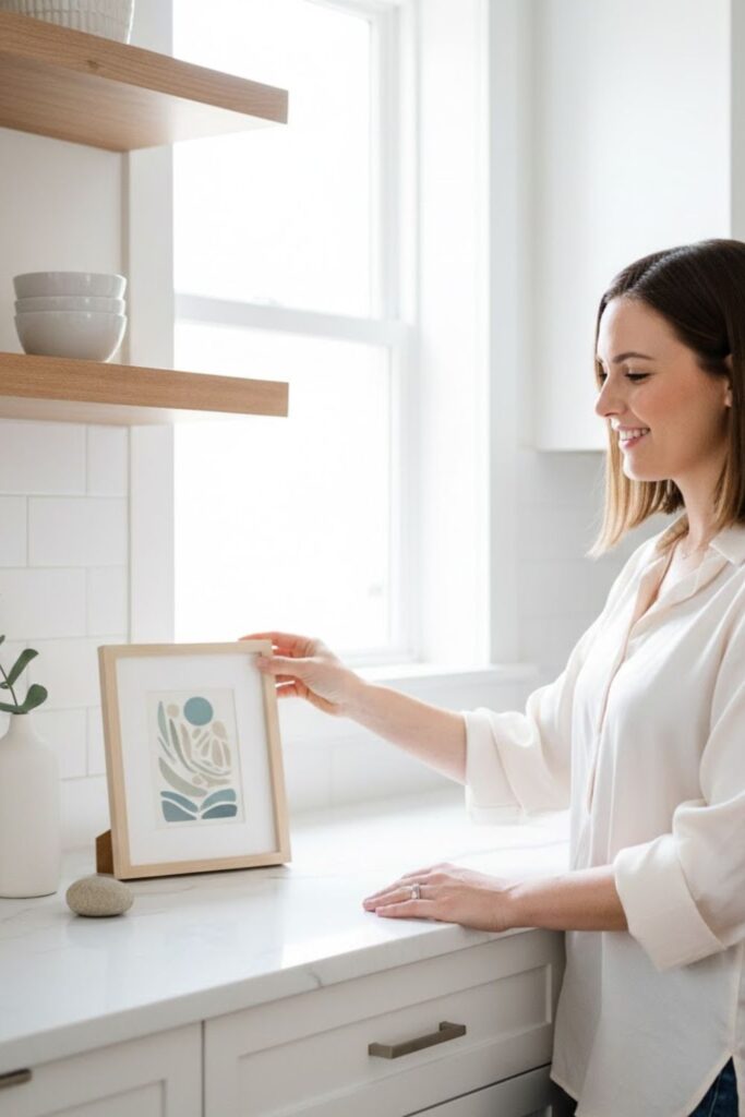 10. Minimalist Artwork Leaning Display