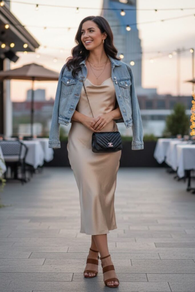 10. Slip dress with cropped jacket