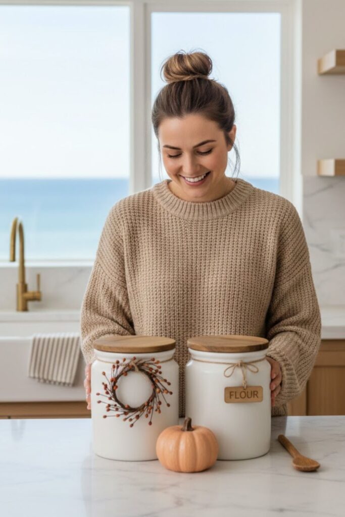 10. Use Ceramic Canisters With Fall Accents