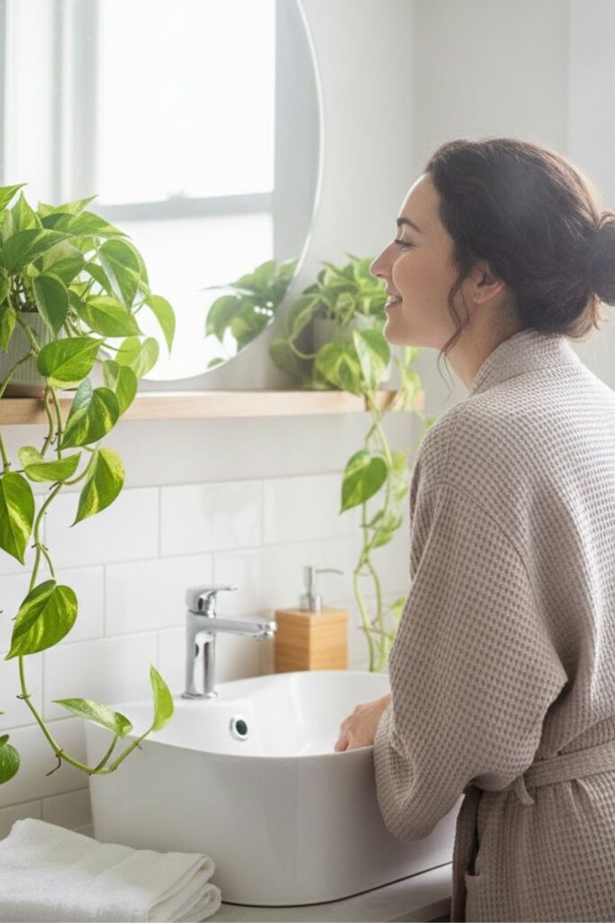 11. Bathroom Pothos Spa Feel