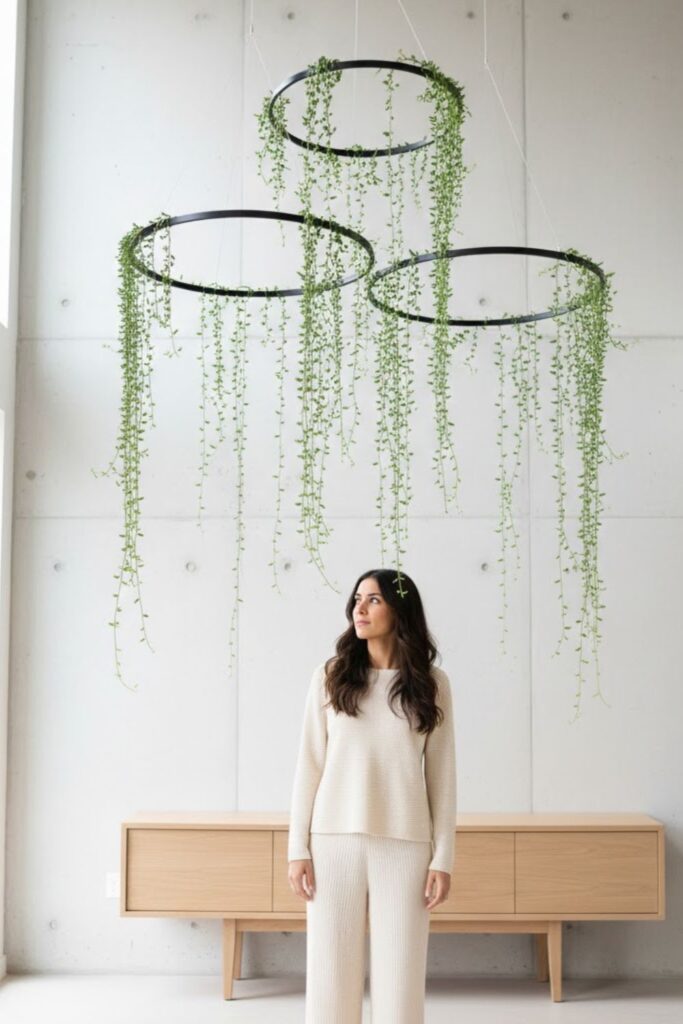 11. Ceiling-Mounted Plant Rings