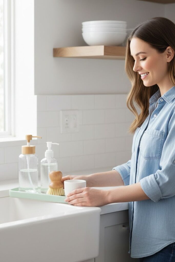 11. Coordinated Soap and Cleaning Accessories