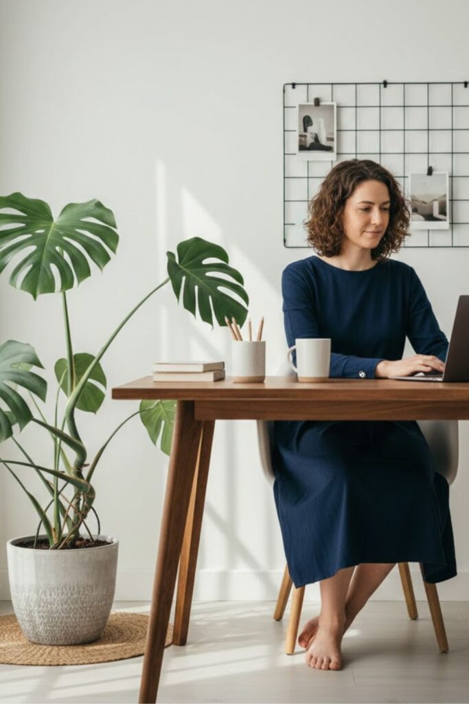 11. Enhance Your Office Space with Monstera Greenery