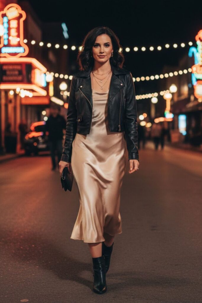 11. Slip dress with cropped jacket