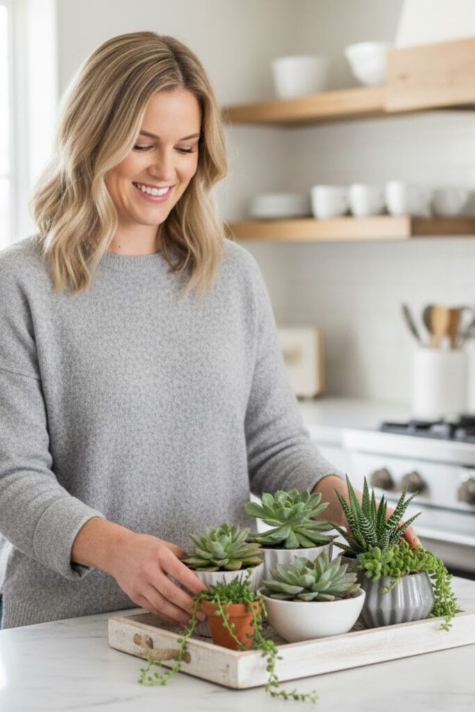 11. Tray with Small Succulent Plants