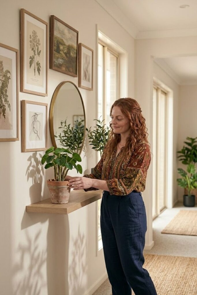 12. Combine Artificial Plants with Artwork