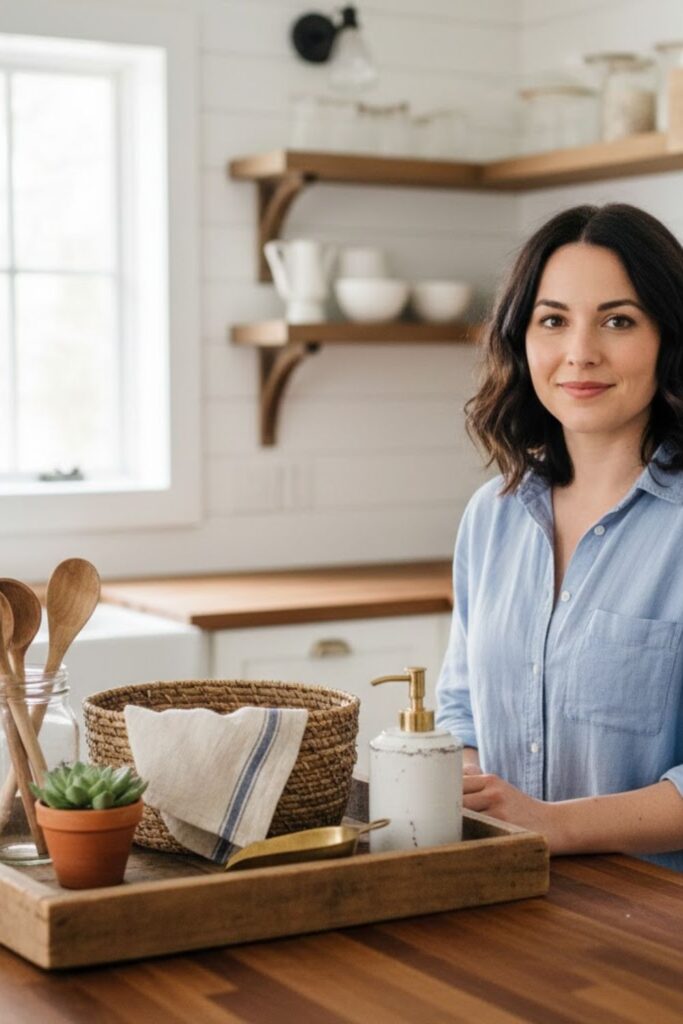 12. Layered Textures with Linens and Wood