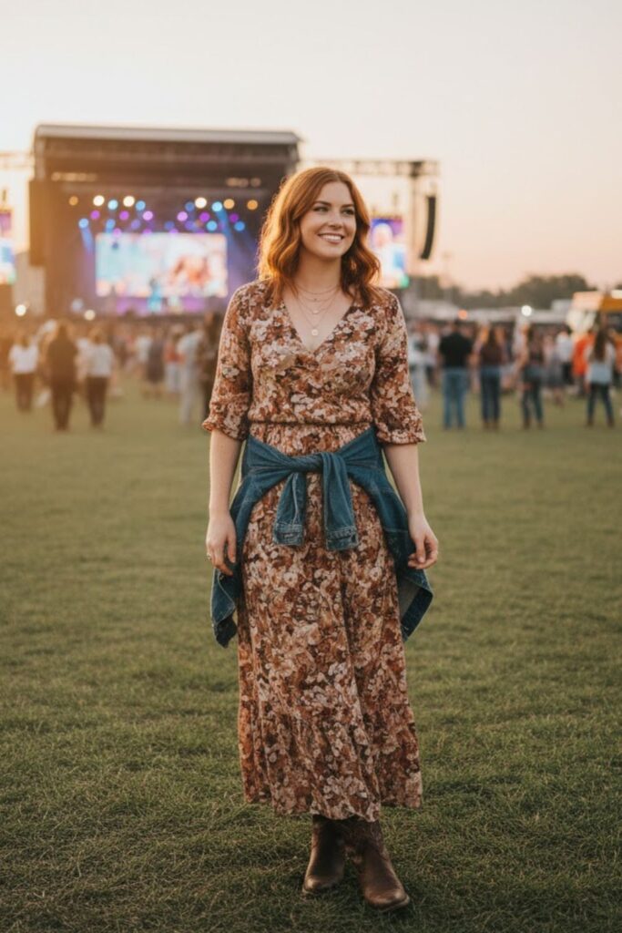 12. Maxi Dress With Casual Layers