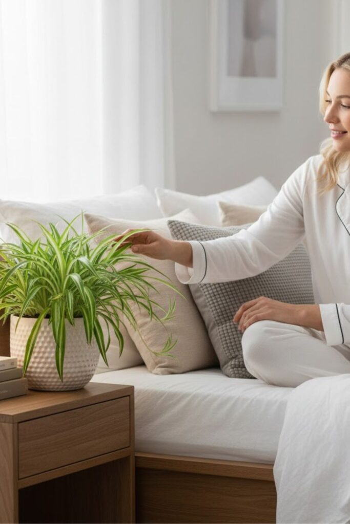 12. Spider Plant Accent in Bedrooms