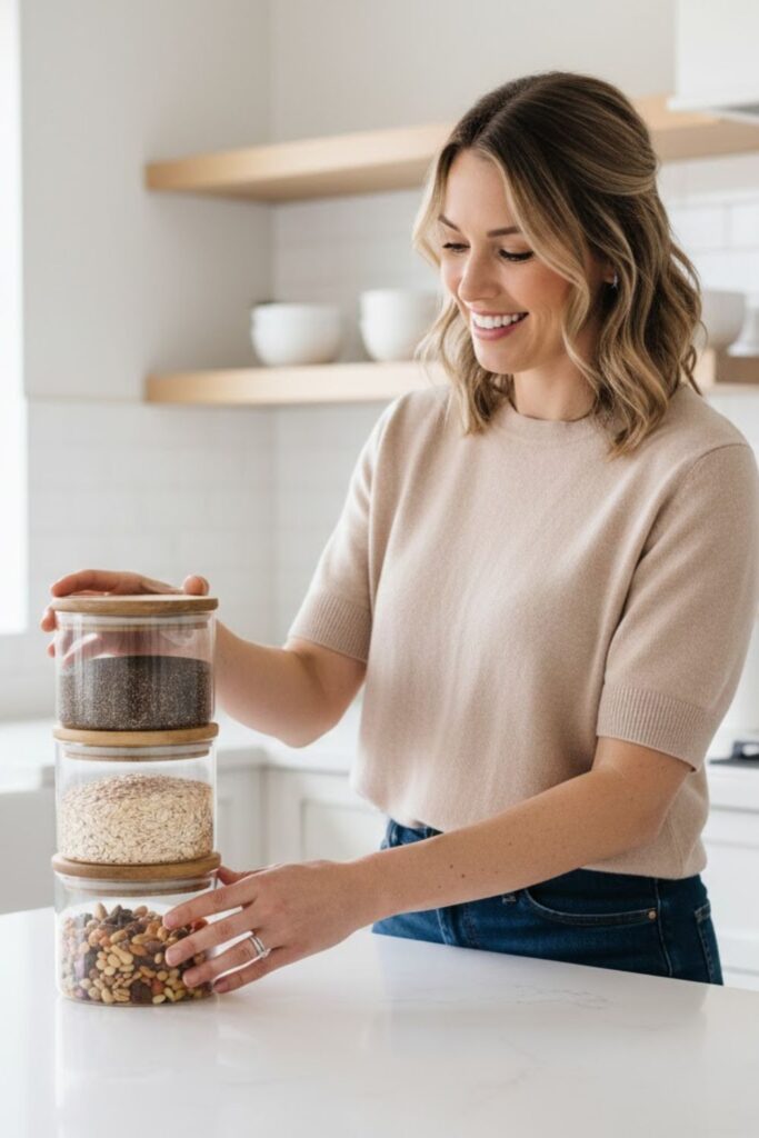 12. Stackable Jars for Frequently Used Items