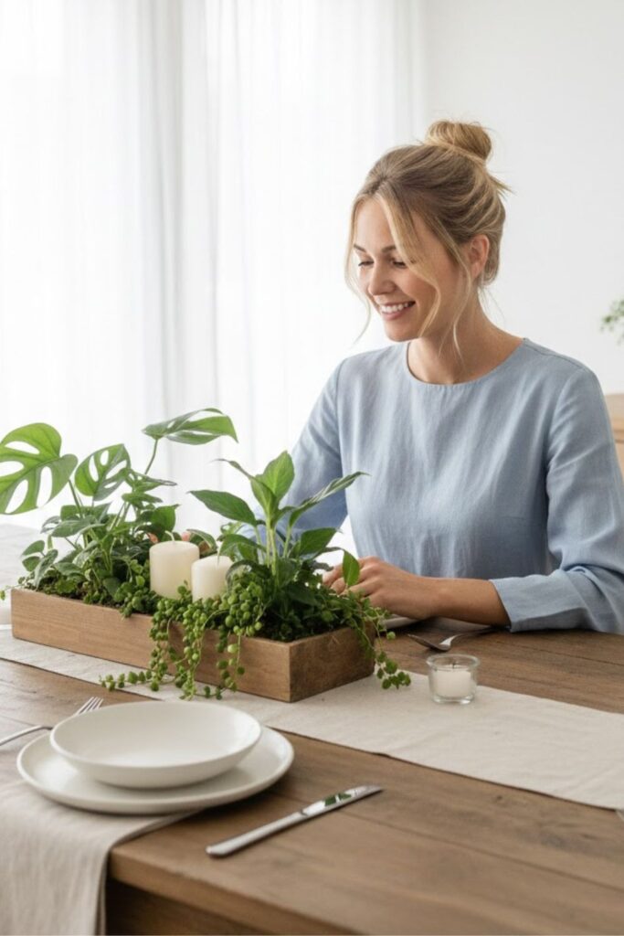 12. Style Your Dining Area with Green Touches