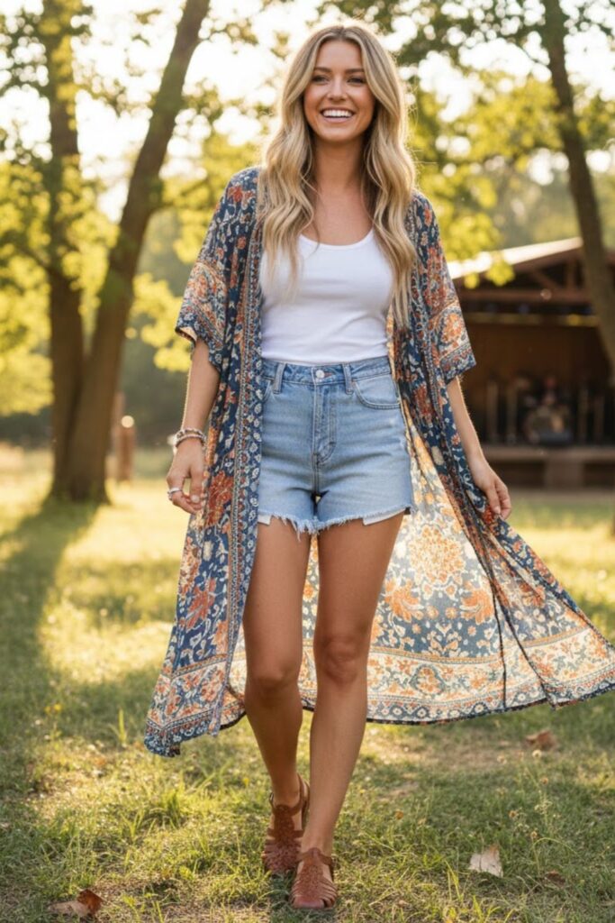 12. Tank top with lightweight kimono