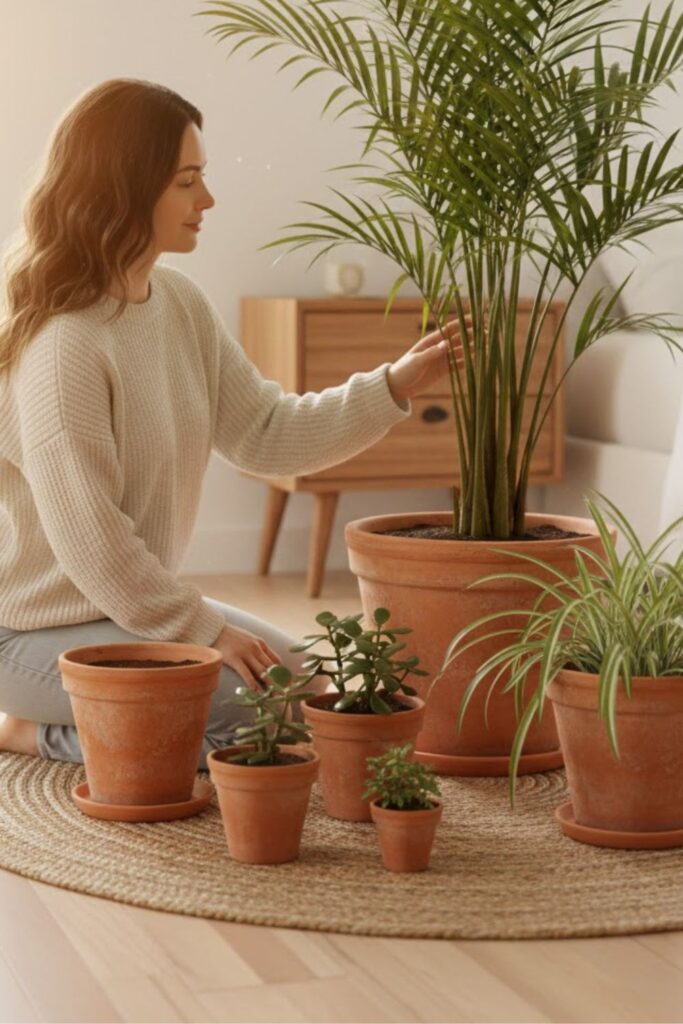 12. Terracotta Pot Display on the Floor