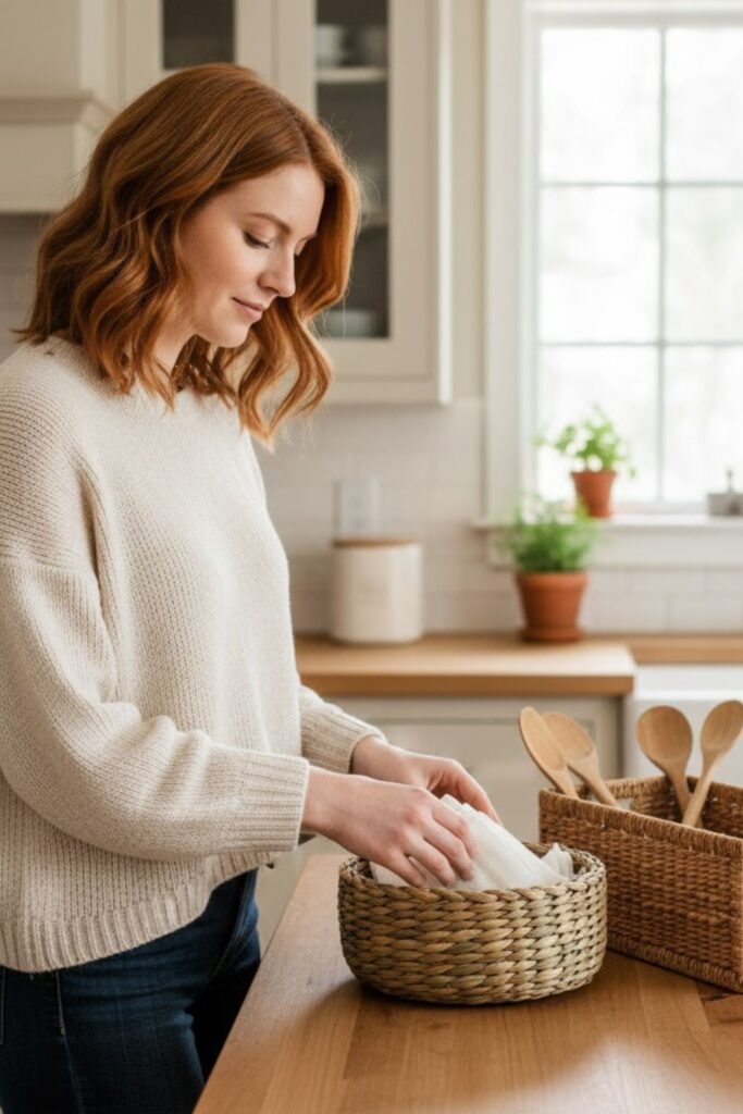 12. Woven Baskets for Texture and Storage