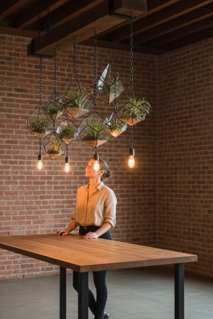 13. Chain-Hung Terrariums With Air Plants