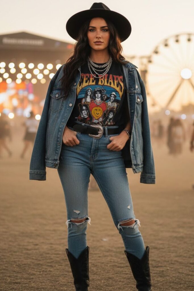 13. Denim-on-Denim with a Twist