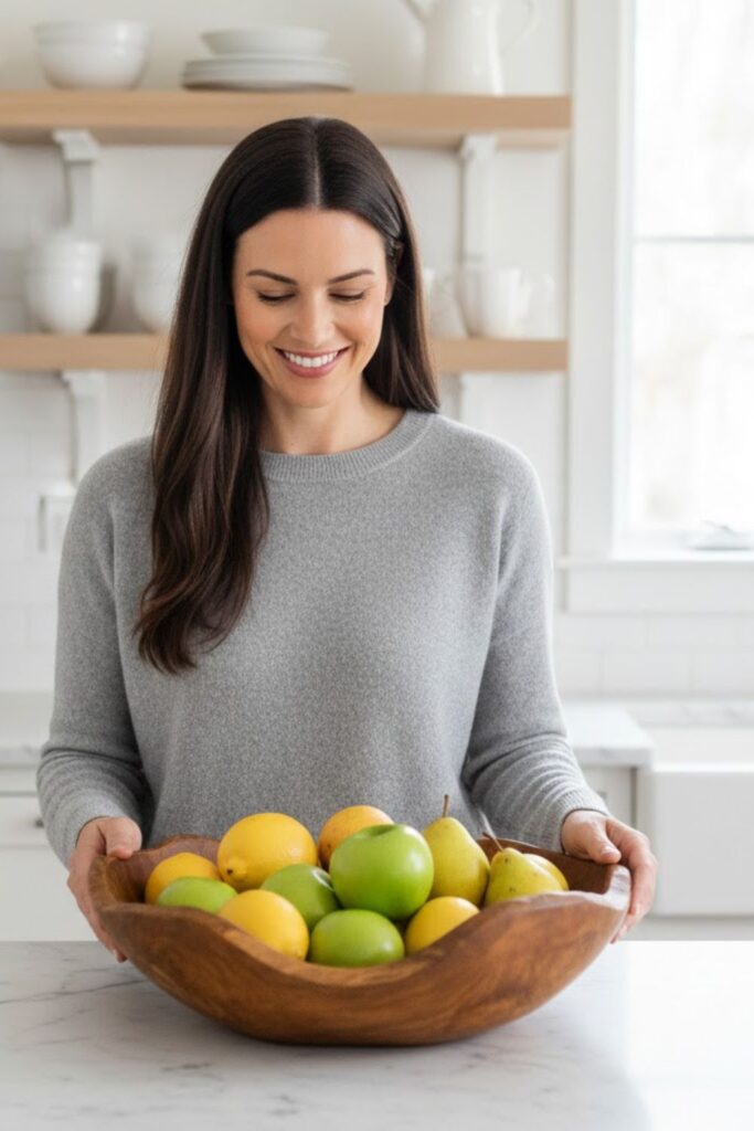 13. Display Fresh Fruit in Simple Bowls