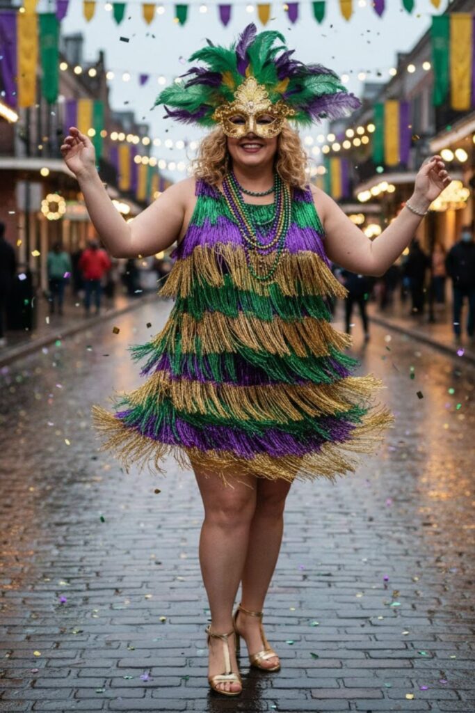 13. Fringe Dress with Metallic Accents