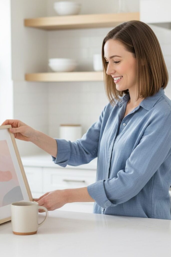 13. Leaning Small Frame or Art
