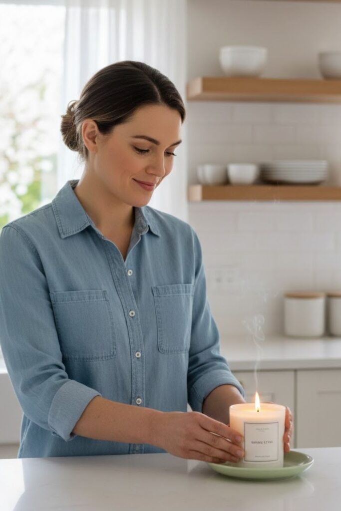 13. Light Scented Candles for Ambiance