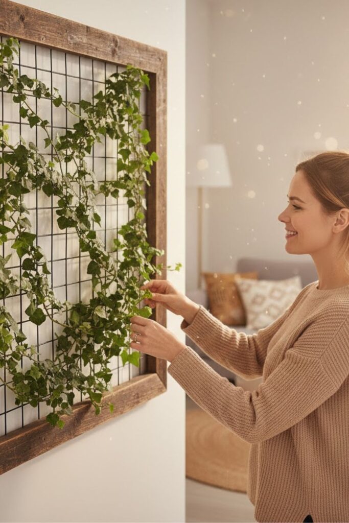 13. Rustic Frame with Climbing Vines