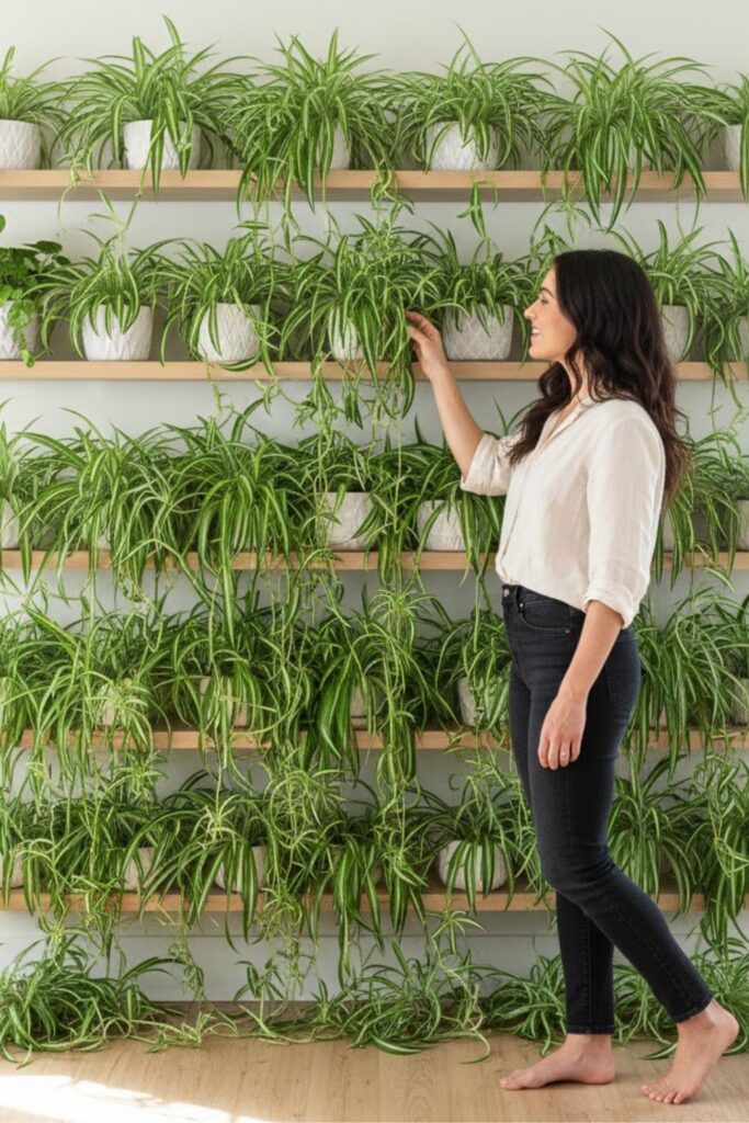 13. Spider Plant Wall Frame Garden