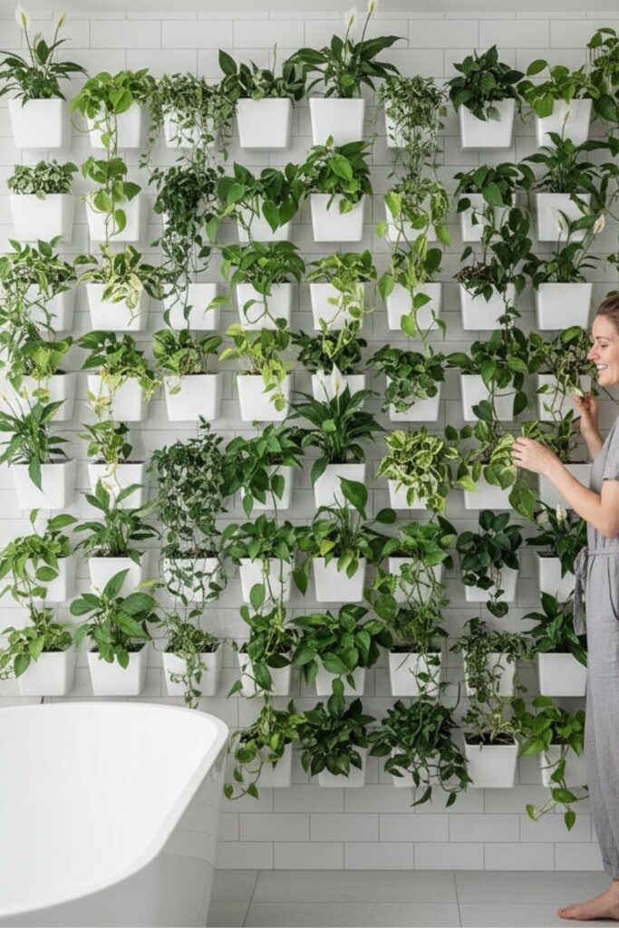 14. Bathroom Planter Wall Grid