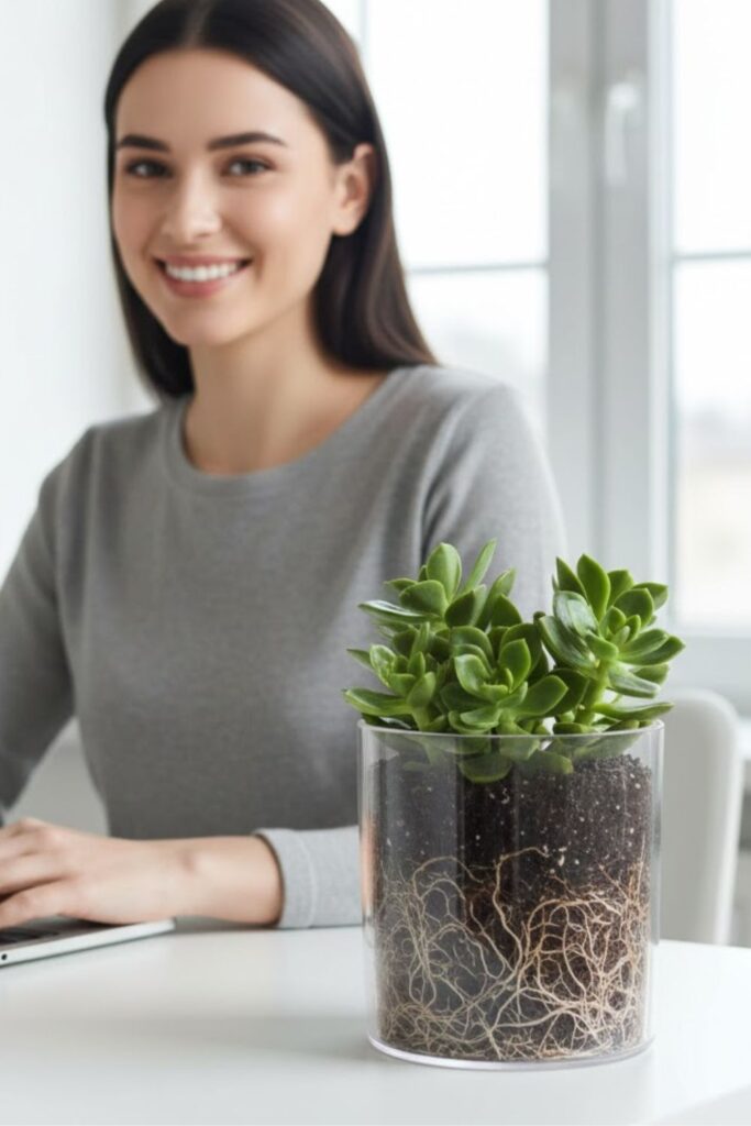 14. Clear Acrylic Pot for Contemporary Look