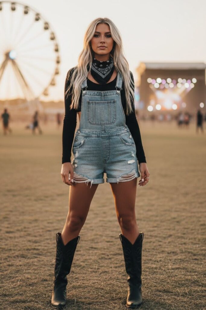 14. Cutoff Overalls with a Fitted Top