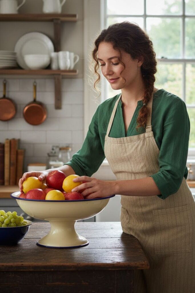 14. Fresh Produce in Vintage Bowls