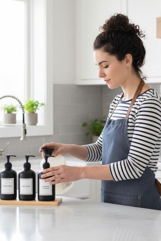 14. Matching Cleaning Bottles