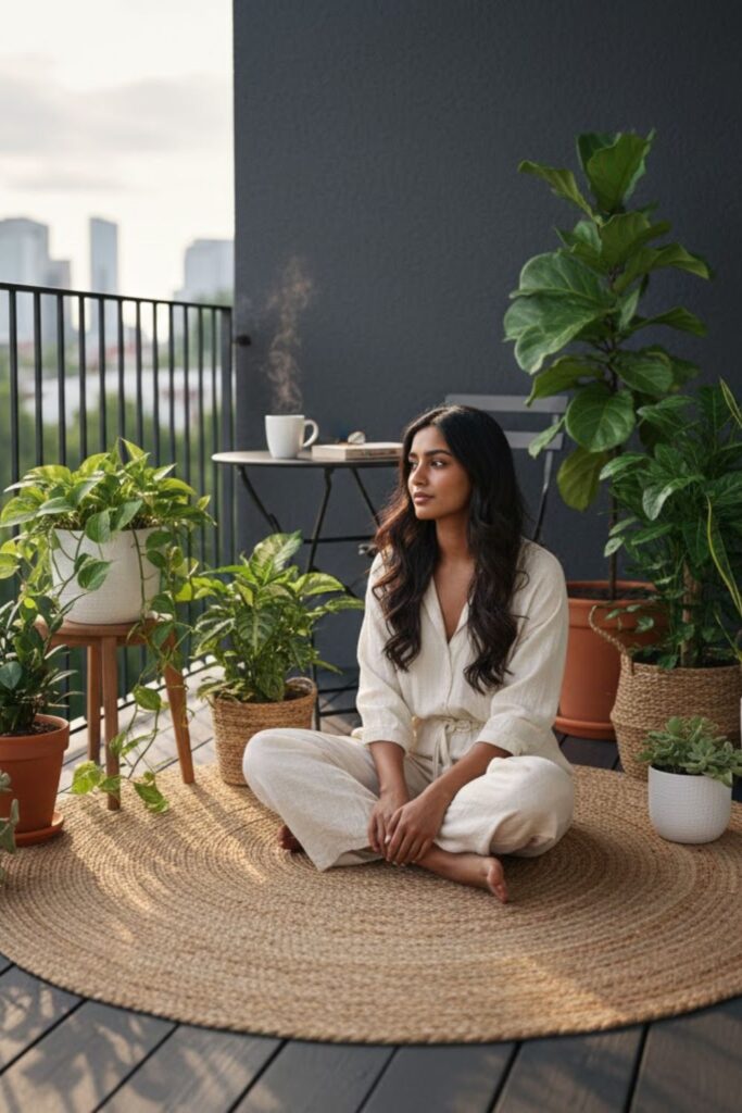 14. Use Floor Mats and Plants Together