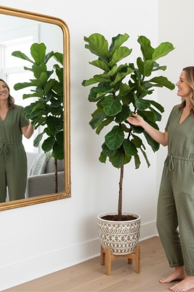 14. Use Mirrors to Amplify Greenery