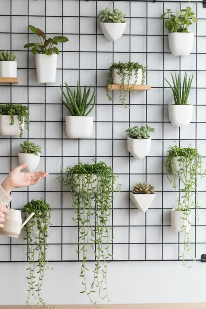 14. Wall Grid Plant Organizer