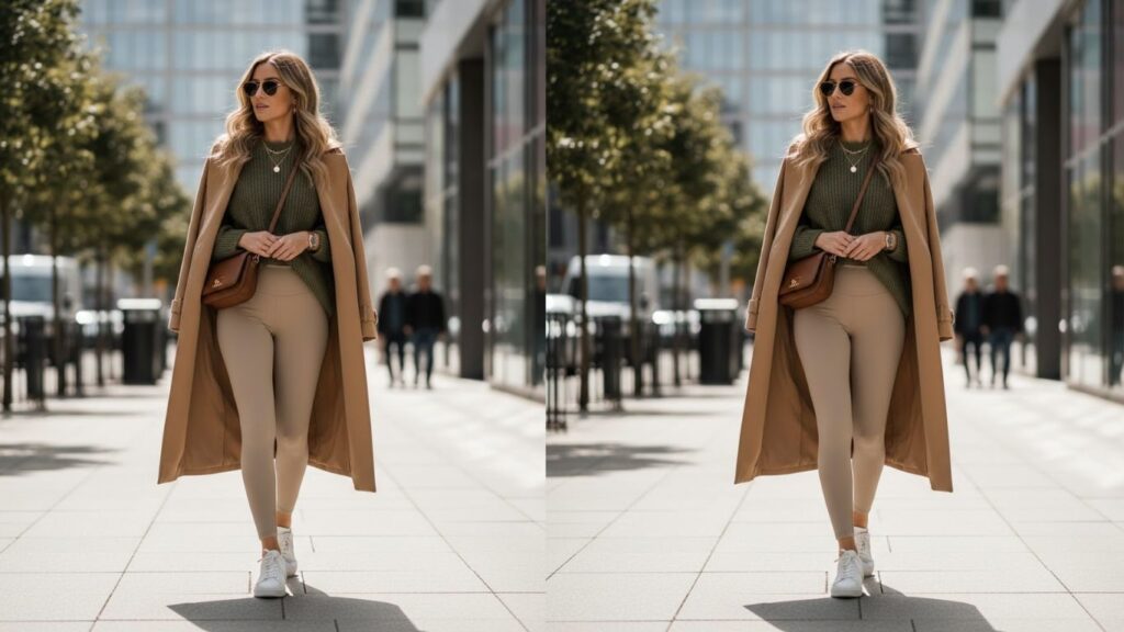 15 Beige Leggings Outfit Ideas