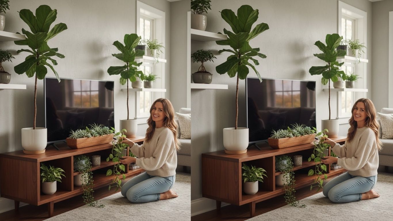 15 TV Unit Plant Decor Ideas for a Stylish Living Room