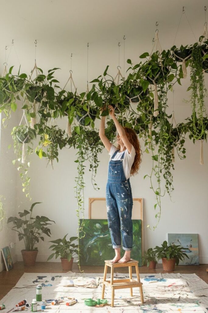 15. Artistic Ceiling Plant Installations