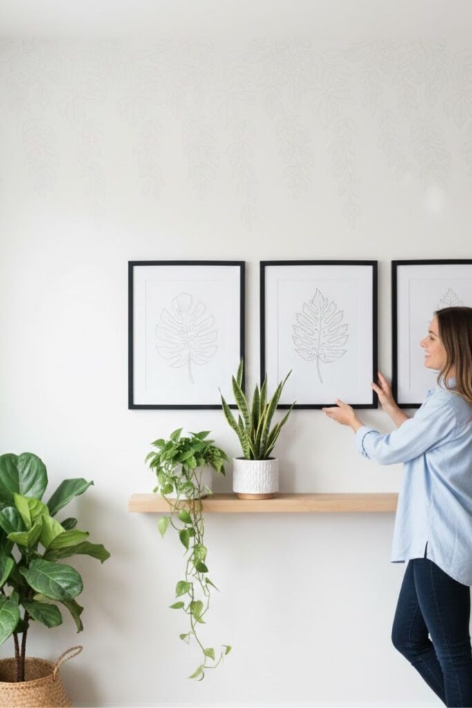 15. Combine Wall Decals with Framed Art
