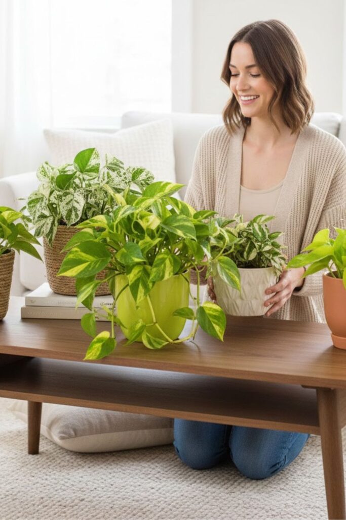 15. Seasonal Pothos Rotation Display