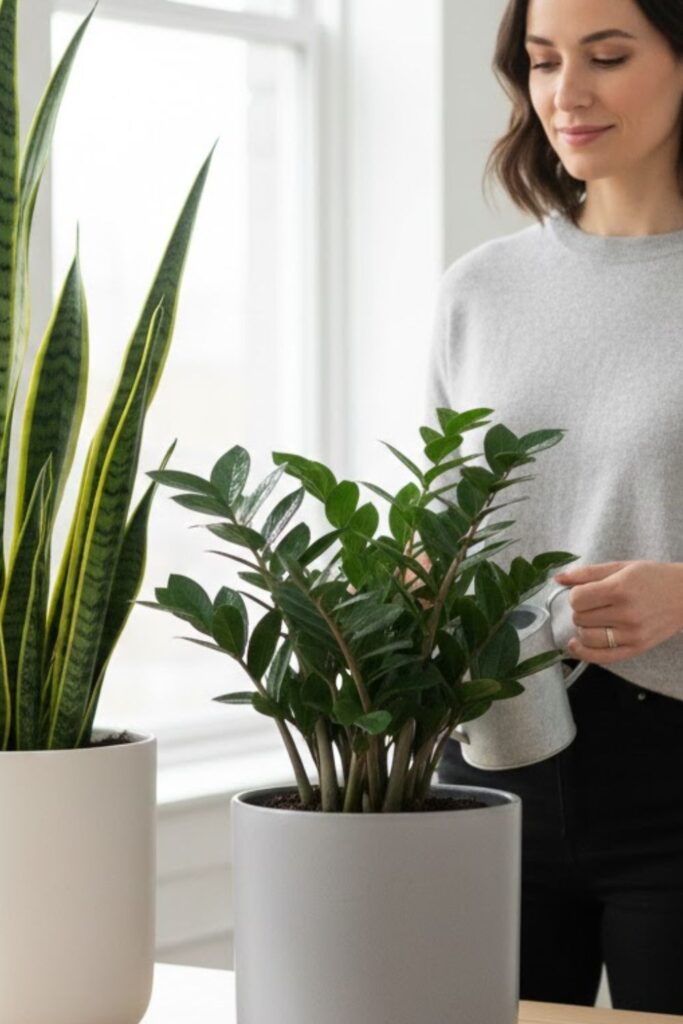 2. Elegant Ceramic Planter Duo