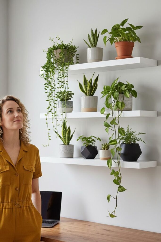 2. Floating Shelf Plant Display