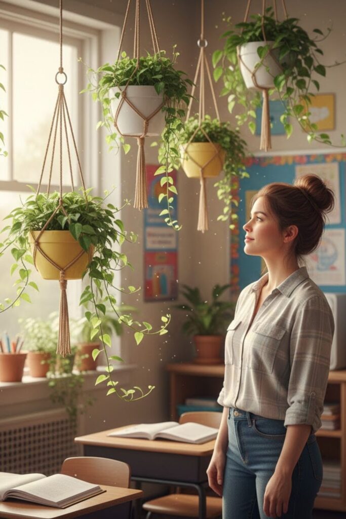 2. Hanging Planters with Trailing Plants