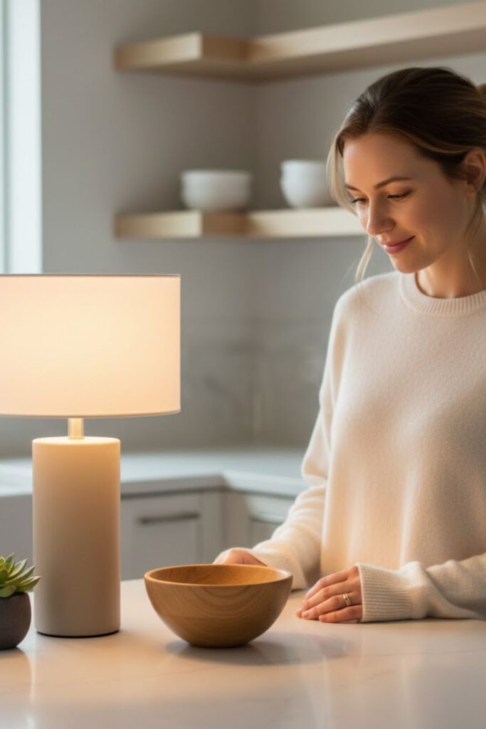 2. Kitchen Counter Lamps Decor With Minimalist Styling