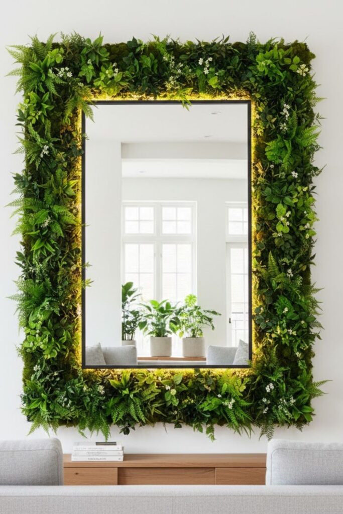 2. Large Statement Mirror with Vertical Garden Frame