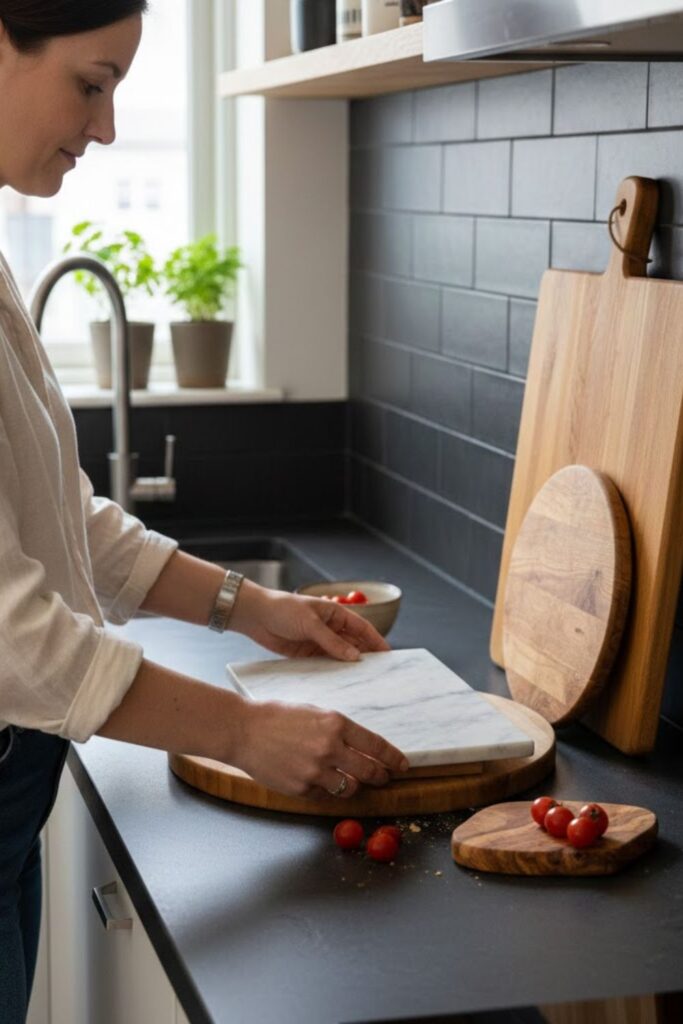 2. Layered Cutting Boards for Texture and Function