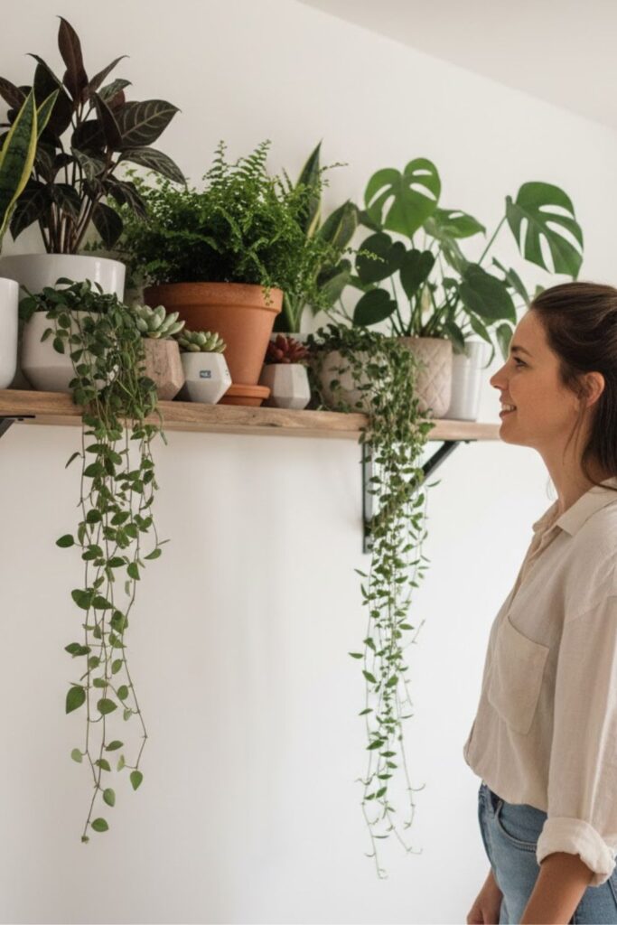 2. Plant Shelf Display on the Wall