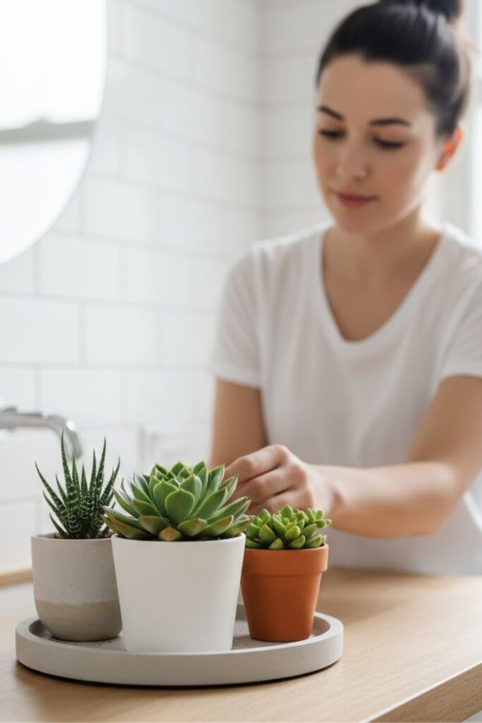 2. Small Succulent Trio on the Counter